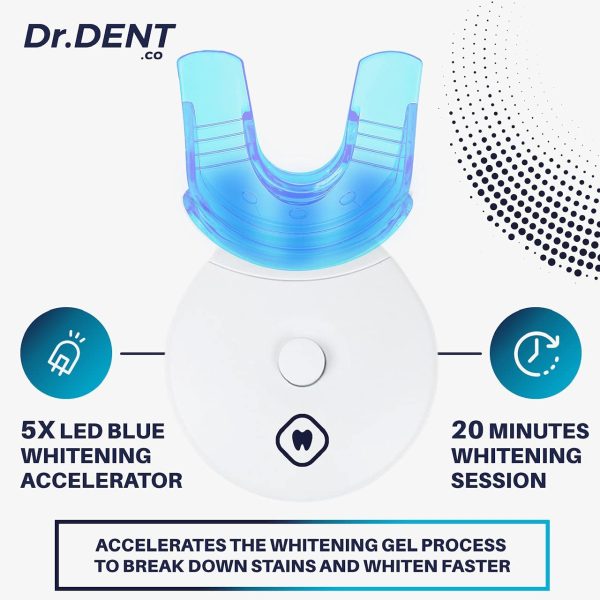 DrDent Professional LED Teeth Whitening Kit - Sensitivity Free Formula - 8 Teeth Whitening Gel Pods 33.6ml - Helps to Remove Stains - Includes Mouth Tray & Shade Guide - Rapid & Effective Results - Image 6