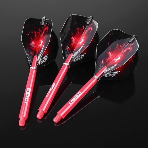 CyeeLife Steel Tip Darts Set with Case s,Flight Protectors,Aluminium shafts&PVC Shafts with Metal O Rings - Image 5