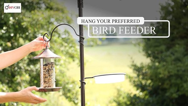 DIVCHI Bird Feeding Station Kit Bird Feeder Pole Wild Bird Feeder Hanging Kit Planter Hanger Multi Feeder Hanging with Metal Suet Feeder Bird Bath for Attracting Wild Birds - Image 2