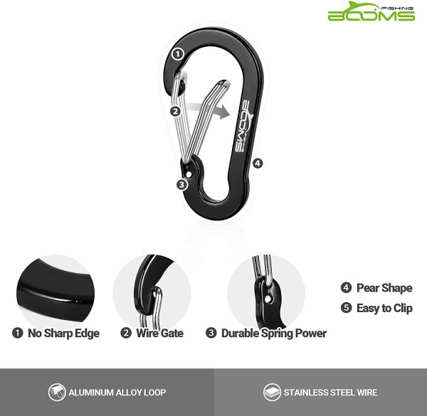 Booms Fishing CC1 Multi-Use Carabiner Clips For Key,Fishing,Camping,Outdoor sport,Daily life - Image 3