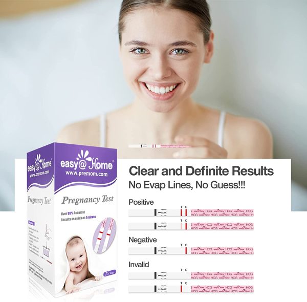 Easy@Home 25 x Pregnancy Test Strips for Early Detection 10 MIU/ml, Fertility Test Kit, 25 HCG Tests - Image 4