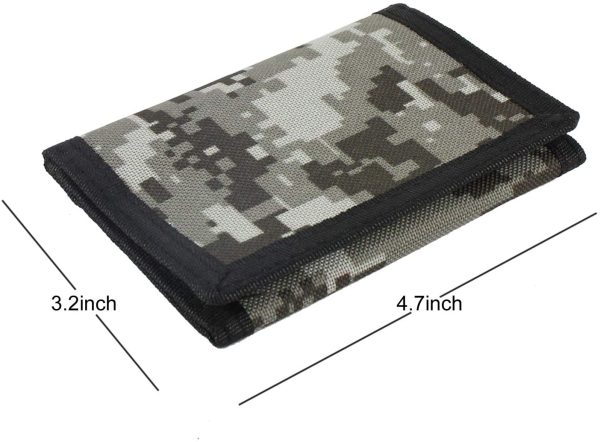 RFID Slim Camouflage Wallet for Kids/Trifold Wallets for Men/Mini Trifold Coin Purse with Zipper for Kids (Beige Mosaic)