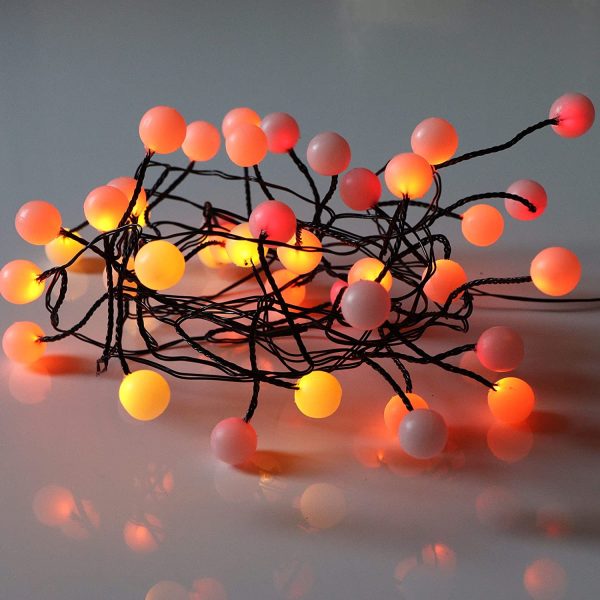 Berry Christmas Lights - 40 LED Sunset Berry Lights. Red, Orange and Yellow. Multi-Colour Christmas Lights. Battery Powered Fairy Lights for Indoor use