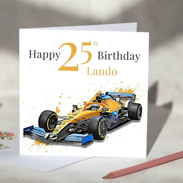 McLaren Formula One F1 Birthday Card Personalise with Age and Name - Image 4