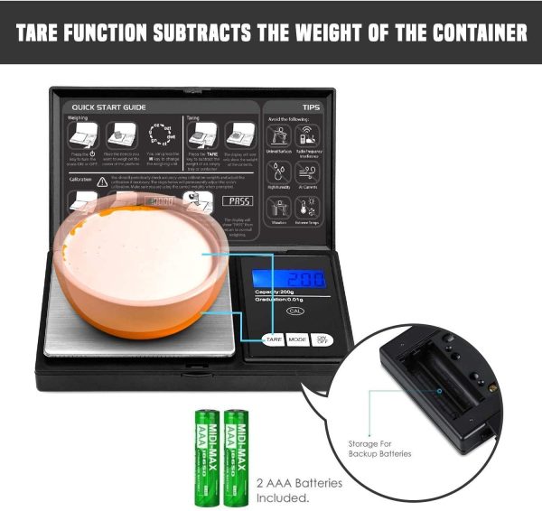 Digital Pocket Scale - 200g x 0.01g - Black (Batteries Included) - Image 5