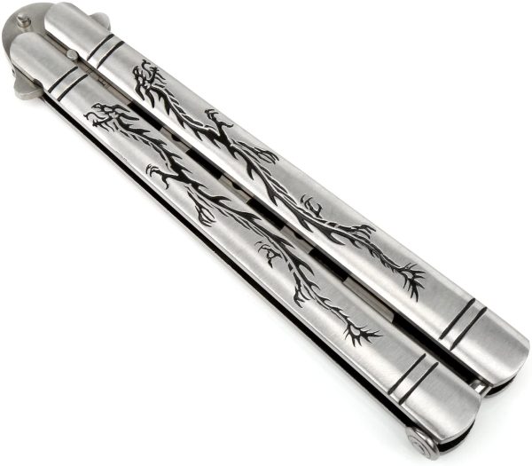 Dragon Blunt Dull Balisong Butterfly Trainer Knife Pocket Practice Training Knifes Blade Tool - NOT REAL - NO SHARP - Image 4