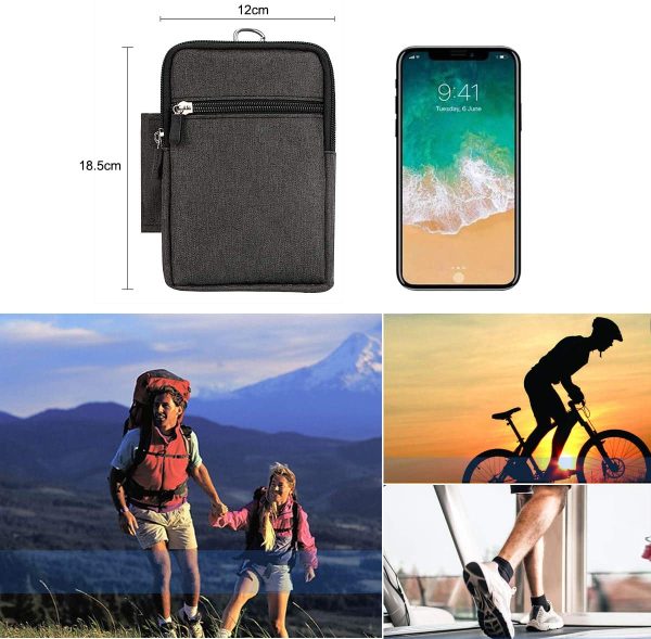 Cell Phone Bag for Mobile Phone Belt Pouch Holster Cover Case with Belt Loop for Smart Phones to 6.3 inch iPhone x / 7s Plus/iPhone 6 / S6 - Image 4