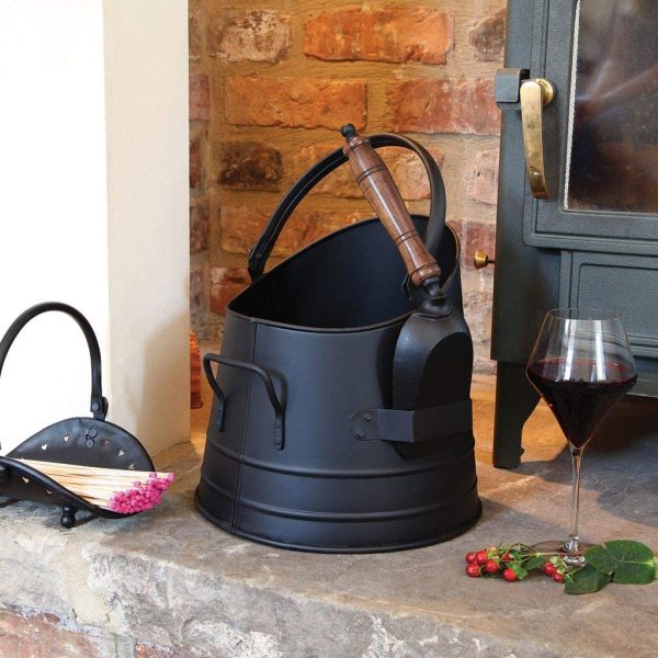 Coal Scuttle Hod Bucket Fireside Fuel Store & Shovel - Image 3