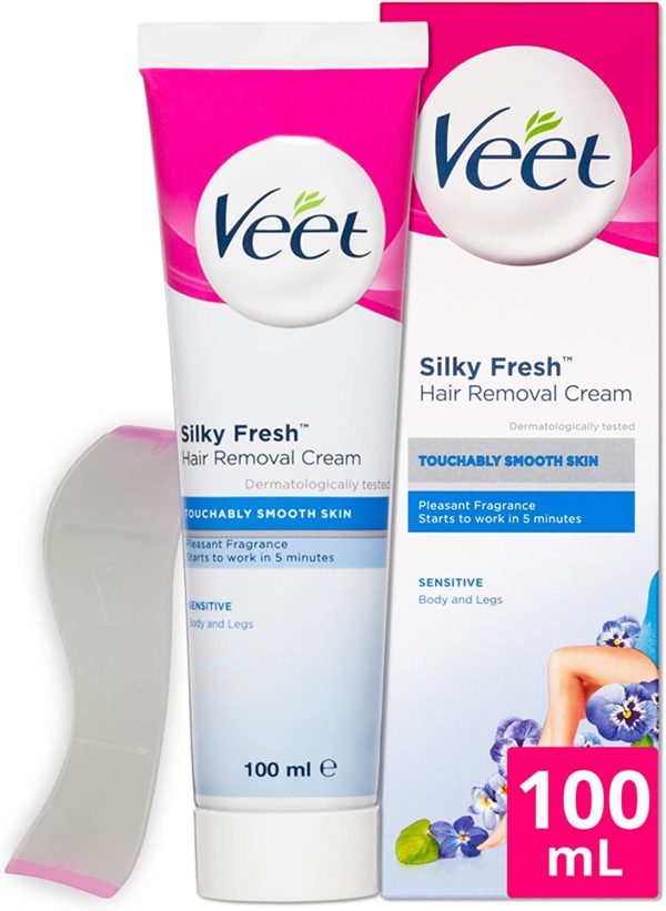 Veet Pure Inspirations Hair Removal Cream for Sensitive Skin, for Legs and Body, 100ml - Image 5