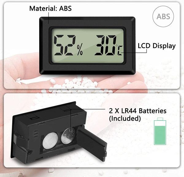 LCD Digital Thermometer Hygrometer Temperature Humidity Meter Gauge Thermometer for Greenhouse, Cars, Home, Office (3PCS) - Image 4