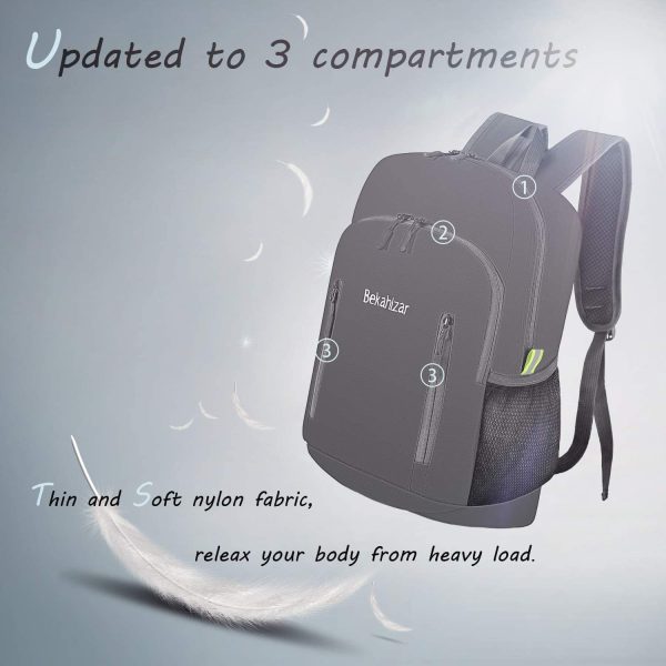 Bekahizar 20L Ultra Lightweight Backpack Foldable Hiking Daypack Rucksack Water Resistant Travel Day Bag for Men Women Kids Outdoor Camping Mountaineering Walking Cycling Climbing