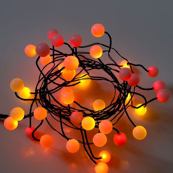 Berry Christmas Lights - 40 LED Sunset Berry Lights. Red, Orange and Yellow. Multi-Colour Christmas Lights. Battery Powered Fairy Lights for Indoor use - Image 6