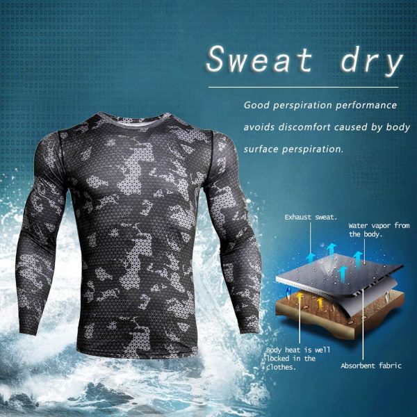 iCKER Base Layer Top Men's & Boy's Wicking Quick Dry Lightweight Sport Compression Tee Long Sleeve Shirt for Cycling Skiing Running Hiking - Image 2