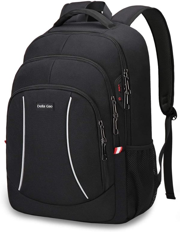 Laptop Backpack Mens Womens Lightweight School Backpack Travel Backpack with Large Space Water Resistant Business Backpack 15.6 Inch Laptop Bag for Dailyuse, Work, and Travel - Black - Image 5