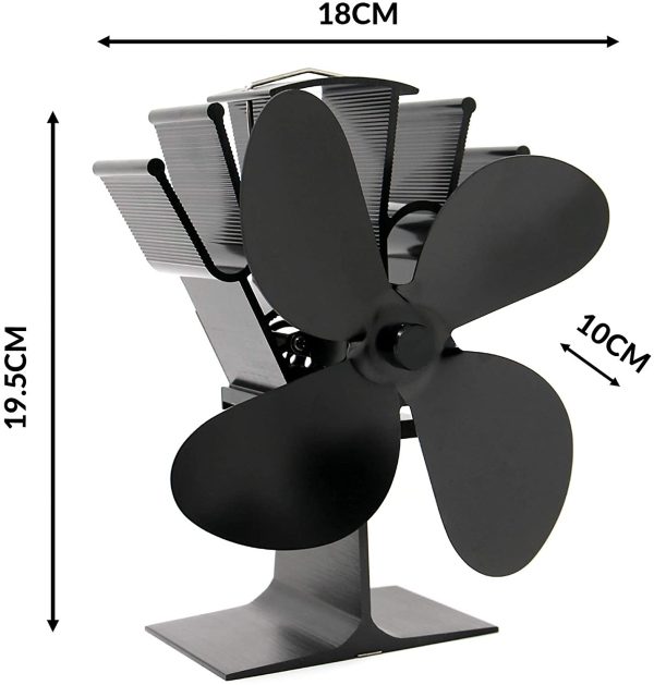 Heat Powered 4 Blade Stove Fan | Silent Operation | Fireplace Wood & Log Burner | Increased Efficiency | Safe & Eco Friendly | M&W - Image 8