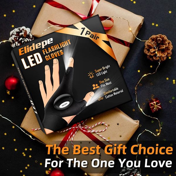 Elidepe Gifts For Men, LED Flashlight Gloves Fishing Accessories Mens Gifts,, Birthday Gifts For Dad, Gifts For Men Who Have Everything, Fishing And Cycling Gifts For Men - Image 3