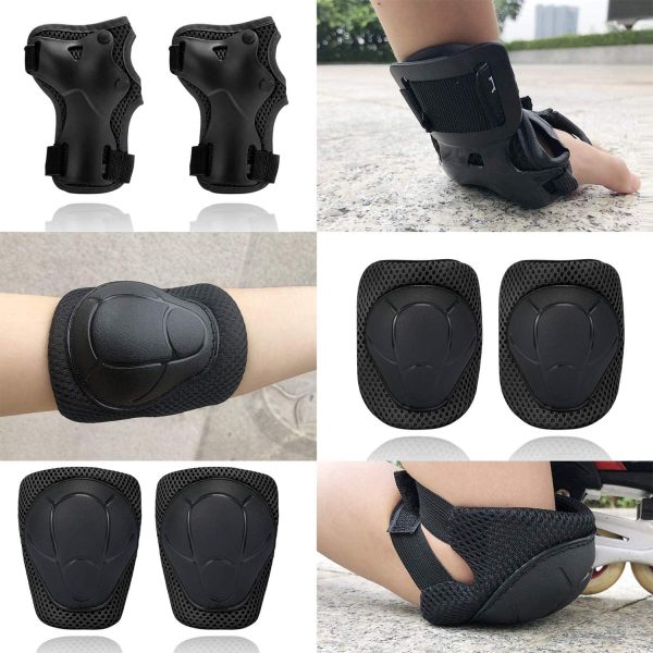 Kids Sports Protective Gear Set,6PCS Wrist Guard Knee Elbow Pads for Children Protection Skateboard Inline Roller Skating Biking Riding Scooter - Image 4