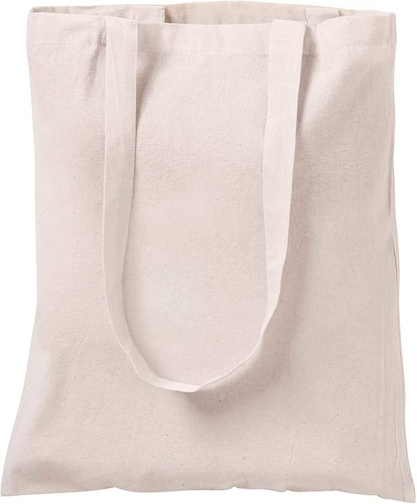 Centrix Natural Cotton 5 pack 15 X 16 inch reusable grocery bags, 5.5 oz cotton canvas tote, eco friendly super strong washable great choice for promotion branding and gift