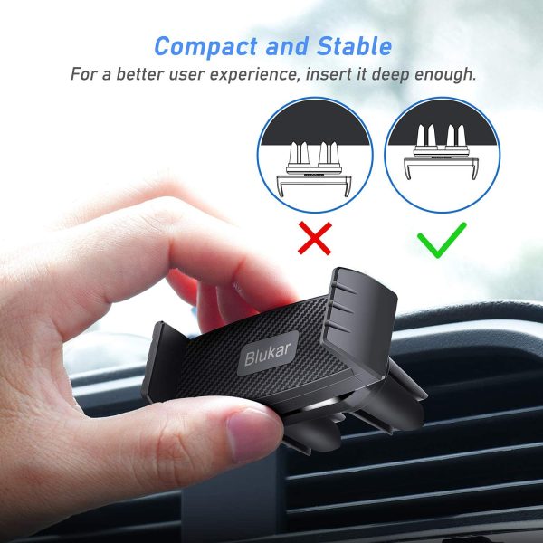 Blukar Car Phone Holder, Air Vent Phone Mount Holder for Car - Dual Vent Clips Design, 360?? Rotation Universal for All 4.7 to 6.7 inch Smartphones - Image 2