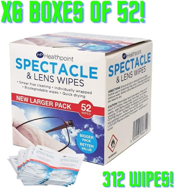 Healthpoint Glasses Wipes - 312 Individually Wrapped Lens Wipes - Also Suitable for Cameras, Binoculars & Smartphone Screens (6 Extra Value Packs of 52 = 312 Wipes) Plus Groomarang! - Image 3