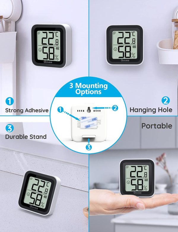 Govee Room Thermometer Hygrometer, Bluetooth Mini Digital Indoor Temperature Humidity Monitor with Notification Alert, for House Garage Wine Cellar - Image 4