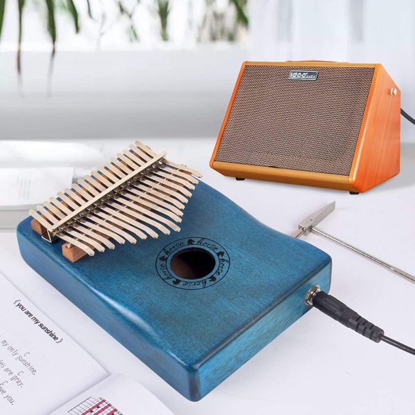 Kalimba 17 Keys EQ Kalimbas Horse Electric Kalimba Finger Thumb Piano Marimba Built-in Pickup With 6.35mm Audio Interface Study Instruction and Tune Hammer Gift for Kids Adult Beginners - Image 9