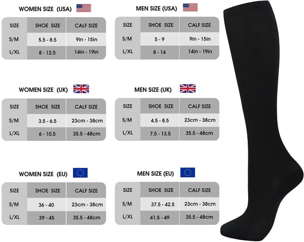 Compression Socks??7 Pair) for Women & Men Circulation 20-30mmhg Knee High Sock is Best Support for Athletic Running,Cycling - Image 5