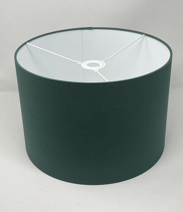 Dark Green Cotton Drum Lampshade - Image 5