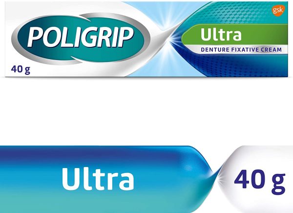 Poligrip Denture Adhesive Cream, False Teeth and Partials Fixative, Ultra, 40 g - Image 7