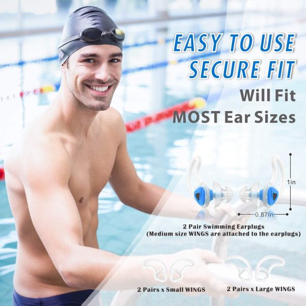 Hearprotek 2 Pairs Swimmer Ear Plugs, Upgraded Silicone Custom-fit Water Protection Swimming earplugs for Swimmers Water Pool Shower Bathing and Other Water Sports - Image 3