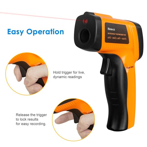 Helect (NOT for Human) Infrared Thermometer, Non-Contact Digital Laser Temperature Gun -58??F to 1022??F (-50??C to 550??C) with LCD Display - Image 3