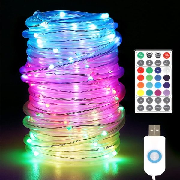 String Rope Lights , IP65 Outdoor Waterproof Fairy Lights with Remote Control &Timer 16 Colors & 12 Modes,15M /49 Feet Sensory Strip Lights for Garden, Bar, Party - Image 6