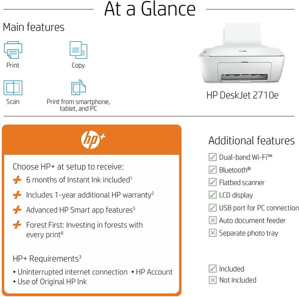 DeskJet 2710e All-In-One Colour Printer with 6 Months of Instant Ink with + - Image 5