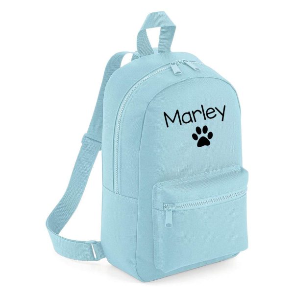 Personalised Dog Name and Paw Rucksack Backpack Pets Travelling - Image 6