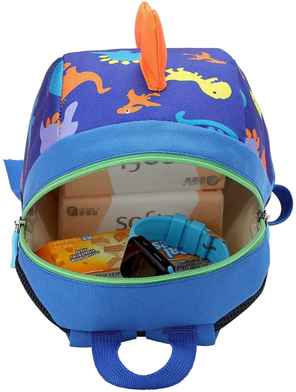 DD Toddler Boys Girls Kids Dinosaur Backpack, Cartoon Safety Anti-Lost Strap Rucksack with Reins - Image 3