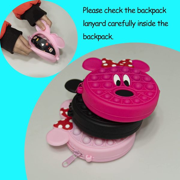 Miki Fidget Toy Fidget Shoulder Bag Miki Mouse Pop it Push Bubble Fidget Sensory Toy Push Pop It Bag Poppet Bag (MK-Black) - Image 4