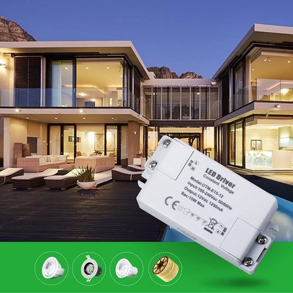 REYLAX? 12V 15W 1250mA LED Driver, AC to DC Switching Transformer, Constant Voltage Power Supply, Low Voltage PSU for LED Applications - Image 5