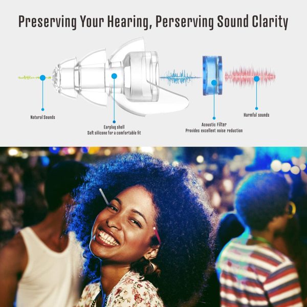 High Fidelity Concert Ear plugs, Hearprotek 20db Noise Reduction Music Earplugs-Hearing Protection for Musicians, DJ’s, Drummers, Percussion, Festival, Nightclub and other Loud Events (Blue) - Image 8