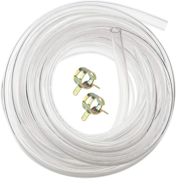 Clear Flexible PVC Tubing Food Grade 8mm ID x 11mm OD Water Air Pipe Hose 5 Metres with 2 Hose Clamps - Image 3