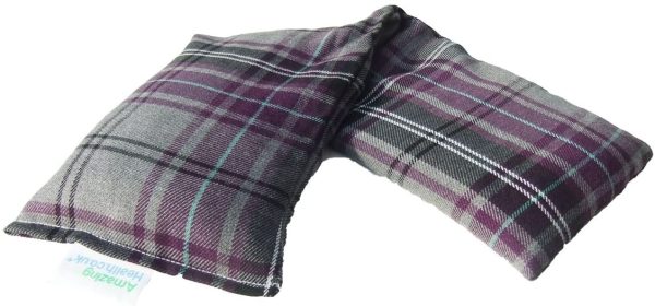 Heat Pack Cotton Tartan Microwave Wheat Bag 46cm long (Lavender, Purple)