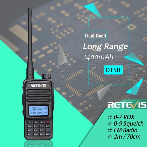 Retevis RT85 Walkie Talkie Dual Band, Long Range Ham Radio, 2m/70cm Handheld Transceiver with FM Radio, VOX, DTMF, LED for Radio Amateur, Outdoor Adventure(Black, 1Pcs) - Image 8