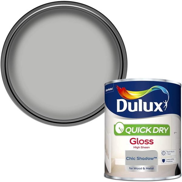 Dulux Quick Dry Gloss Paint For Wood And Metal - Chic Shadow 750Ml - Image 4