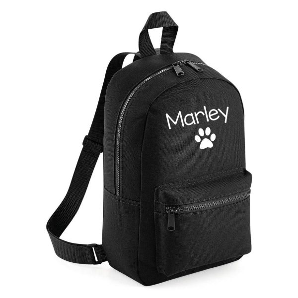 Personalised Dog Name and Paw Rucksack Backpack Pets Travelling - Image 3