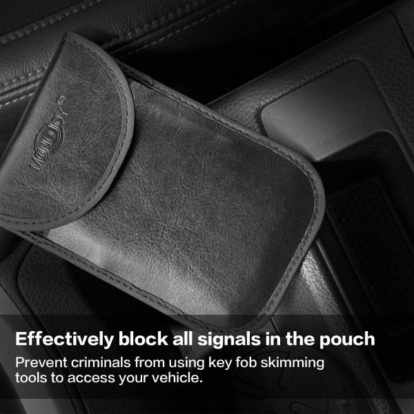 Faraday Pouch for Car Keys, 2 Pack Faraday Pouch, Car Key Signal Blocker Pouch with Hook Securing Chain, Anti-theft Remote Entry Smart Fobs Protect - Image 6