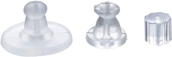 pewterhooter® I0 Pairs of Soft, Comfortable & Secure Clear Plastic Earring Backs. - Image 5