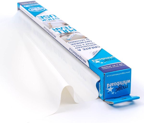 Magic Whiteboard - Reusable Sheets Sticks to Any Surface - 25 Sheets (A1) Perforated Roll