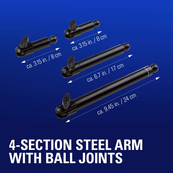 Elgato Flex Arm Kit, Four Steel Tubes with Ball Joints (Compatible with All Elgato Multi Mount Accessories), Black