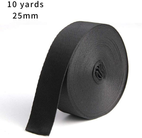 Bujingyun 1 Inch Wide Black Nylon Heavy Webbing Strap, 10 Yards - Image 5