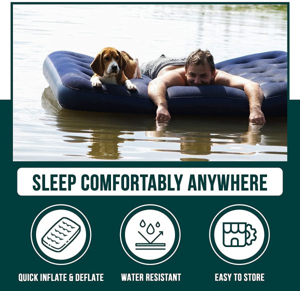 GREEN HAVEN Double Blow up Camping bed | Waterproof Double Airbed Inflatable Mattress | Premium Camping Blow Up Mattress Double | Quick Inflatable Camping Mattress | Double Air Beds for Adults & Kids