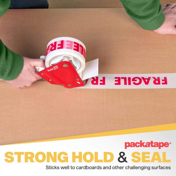 Packatape General Purpose Packaging Tape 3 Roll Pack 1 Brown Roll 1 Clear Roll 1 Fragile Roll 48mm x 66m - Image 4